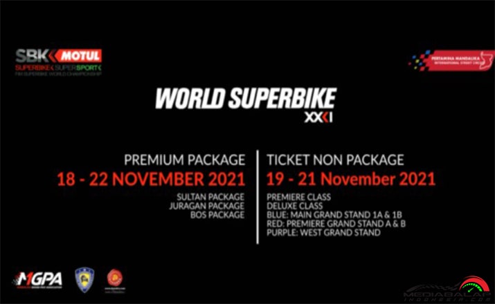 Daftar Harga Tiket World Superbike Mandalika