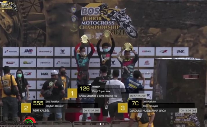 The Winner MX 125CC Novice BOS Junior : Panji 126 with Arkan X GMS Paci 29
